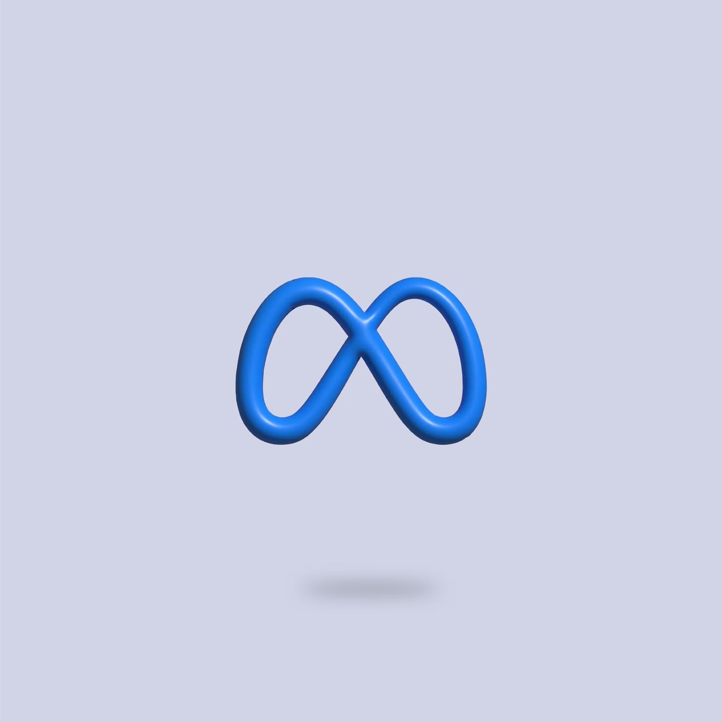 The Meta logo, a blue 3D infinity symbol
