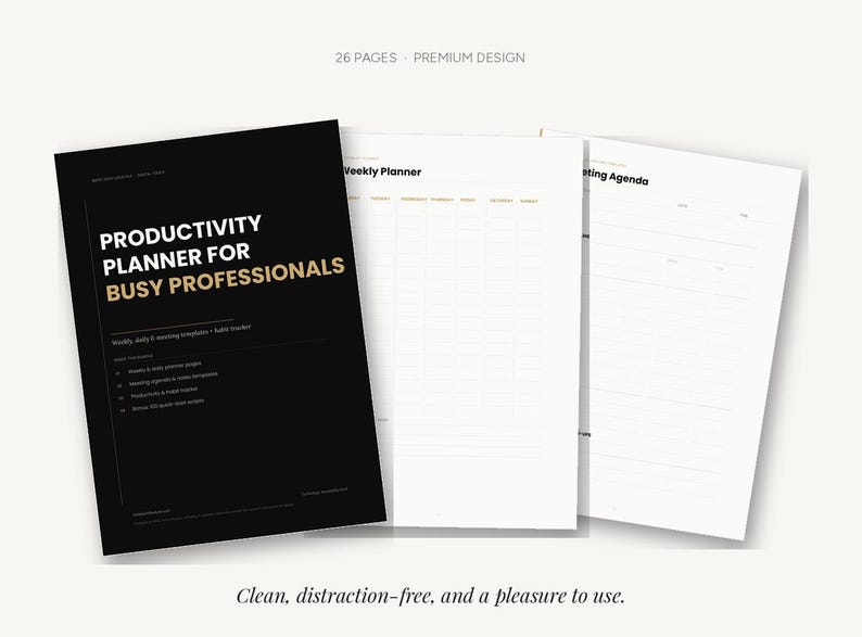 Work Planner PDF for busy professionals by Brite Tech Lifestyle